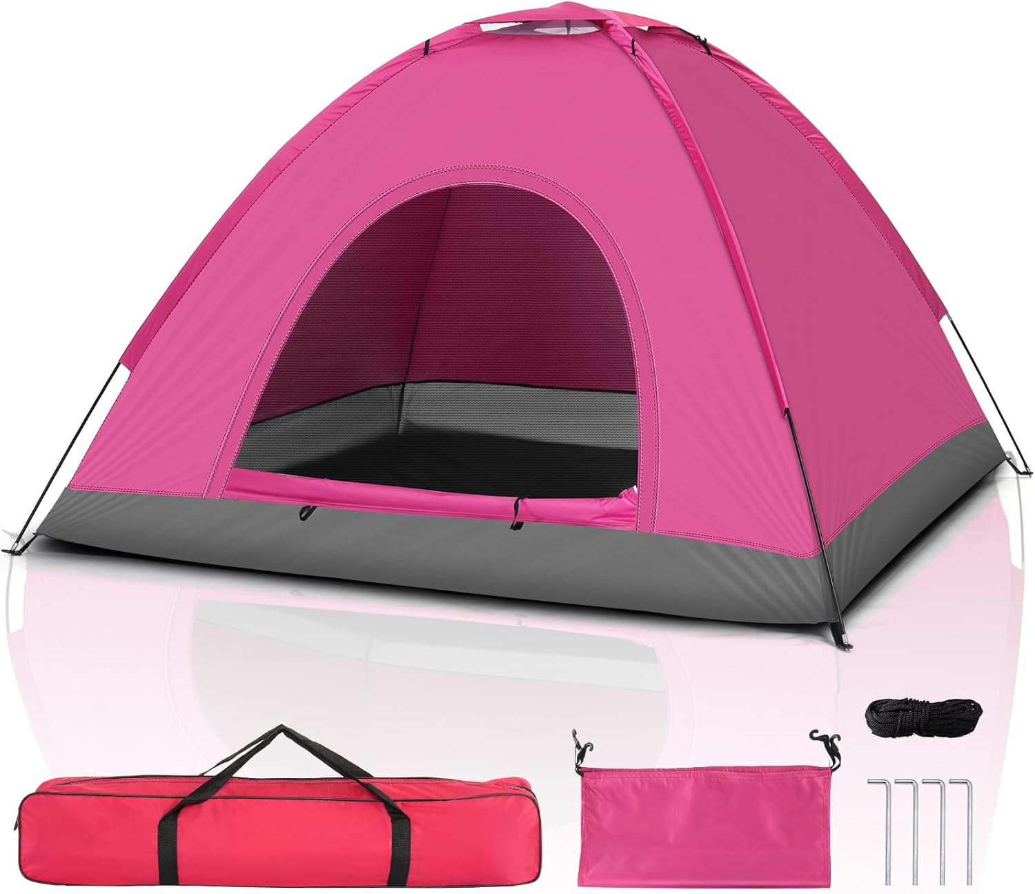 71QAilpBPsL._AC_SL1500_.jpg Camping Dome Tent, 1-4 Person Waterproof Windproof Easy Setup Spacious Family Tents with Carry Bag & Rain Fly for Hiking Backpacking Traveling Glamping Beach - Image 1