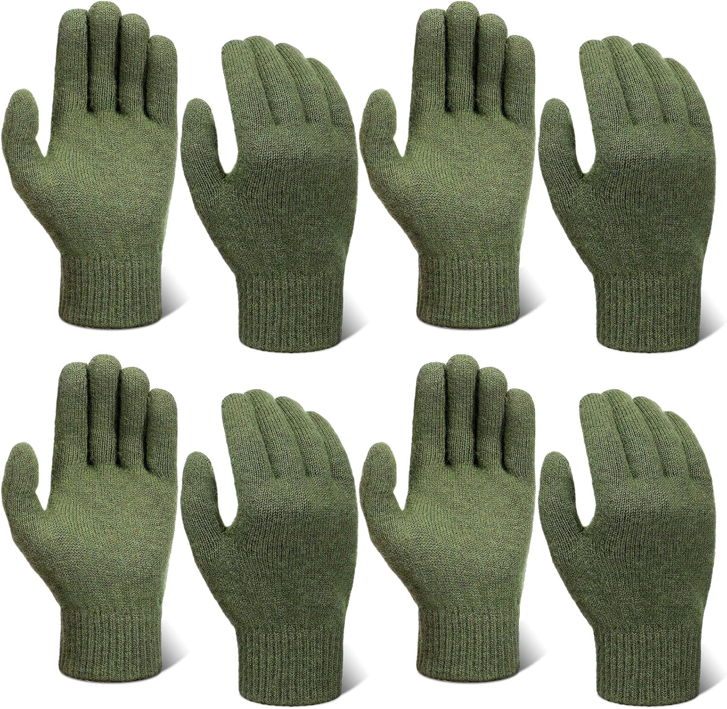 916XBoK0AbL._AC_SL1500_.jpg 4 Pairs Wool Liner Gloves Winter Outdoor Military Tactical ski Hunting Gloves for Men Cold Weather - Image 1